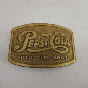 VINTAGE 1970s PEPSI-COLA HITS THE SPOT ADVERTISEMENT BRASS BELT BUCKLE
